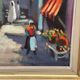 Original Swedish Oil on Canvas – “In the Street” by Unknown Artist – Vintage & Framed