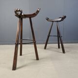 Mid century brutalist bar stools - set of 6, 1960s