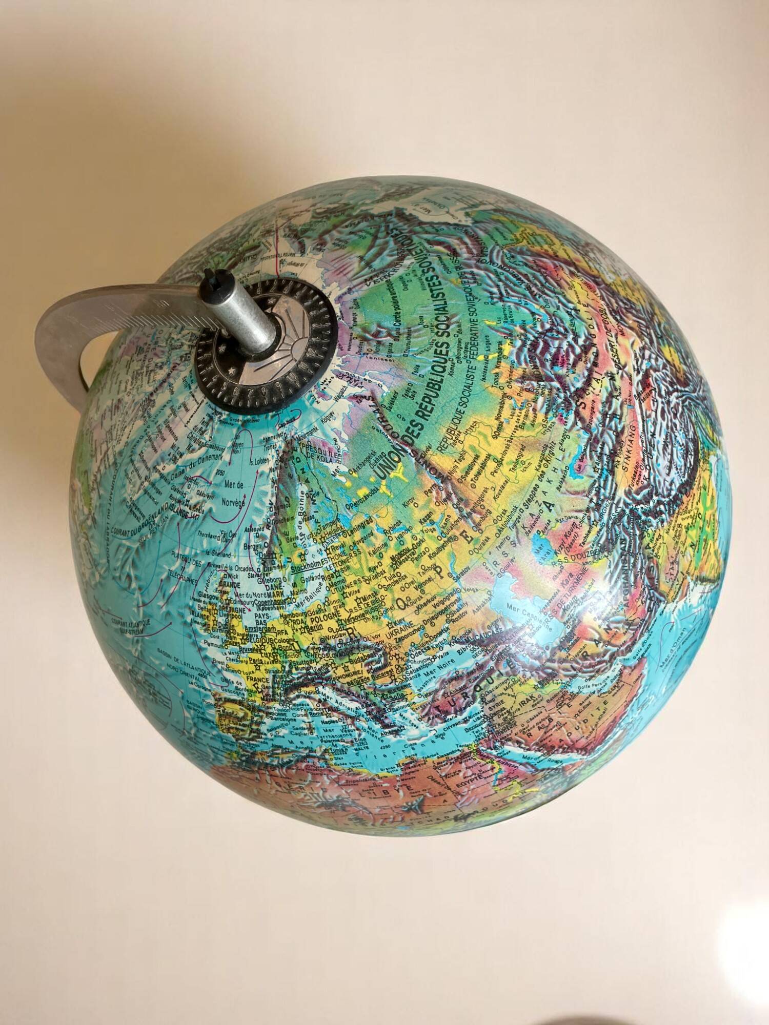 Terrestrial globe made in Denmark