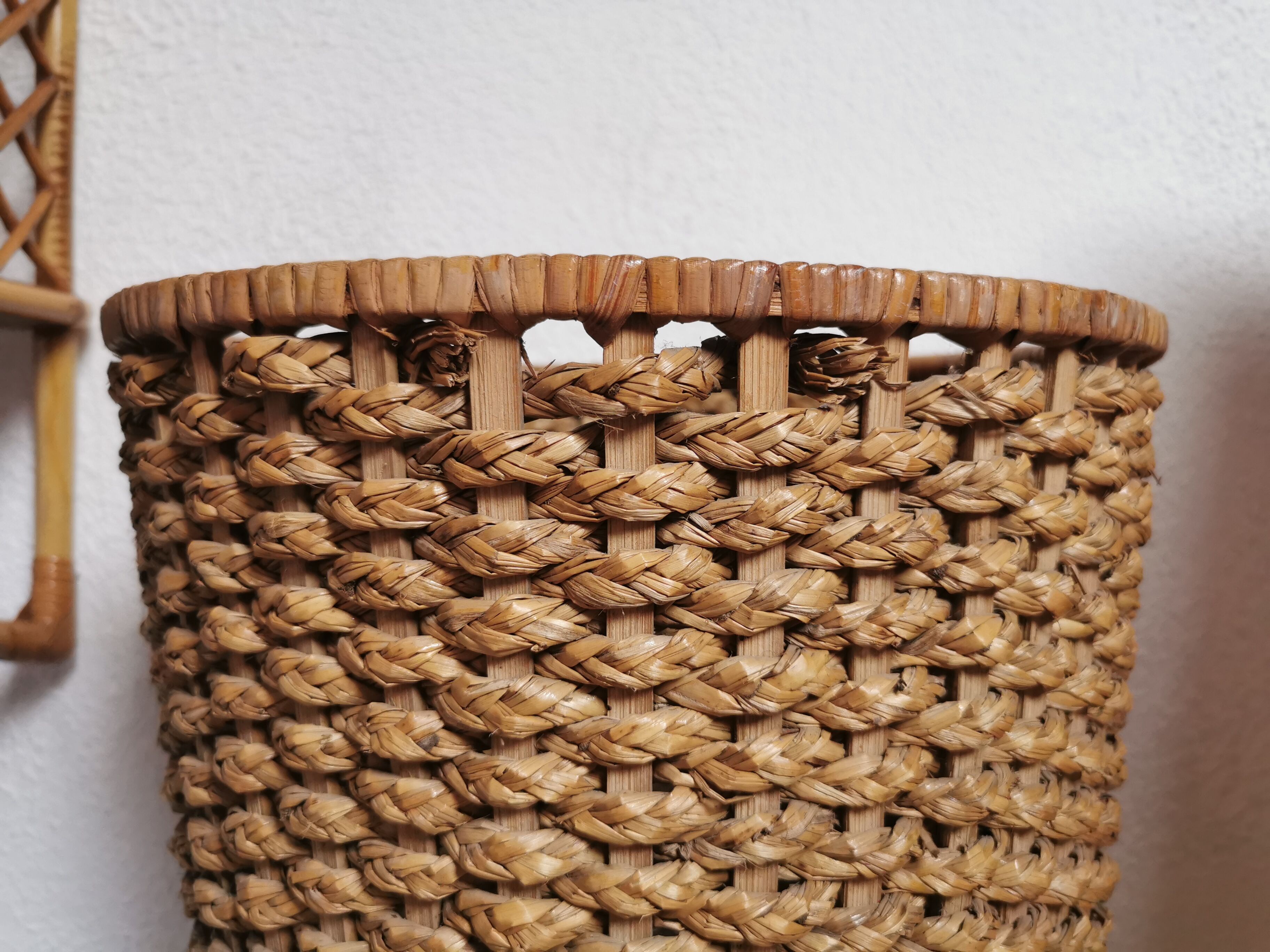 Vintage woven fiber basket