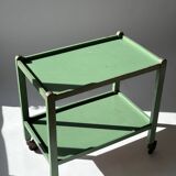 Painted wooden serving trolley, patinated, circa 1950