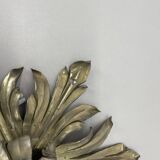 Applique murale de théâtre florale de style Stilnovo en laiton fait main de 35 cm, Italie 1970