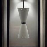 Rare Vintage Lacquered Metal Hanging Lamp, Italy 1960s