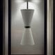 Rare Vintage Lacquered Metal Hanging Lamp, Italy 1960s