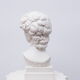 Head David in white plaster Roman Greek sculpture