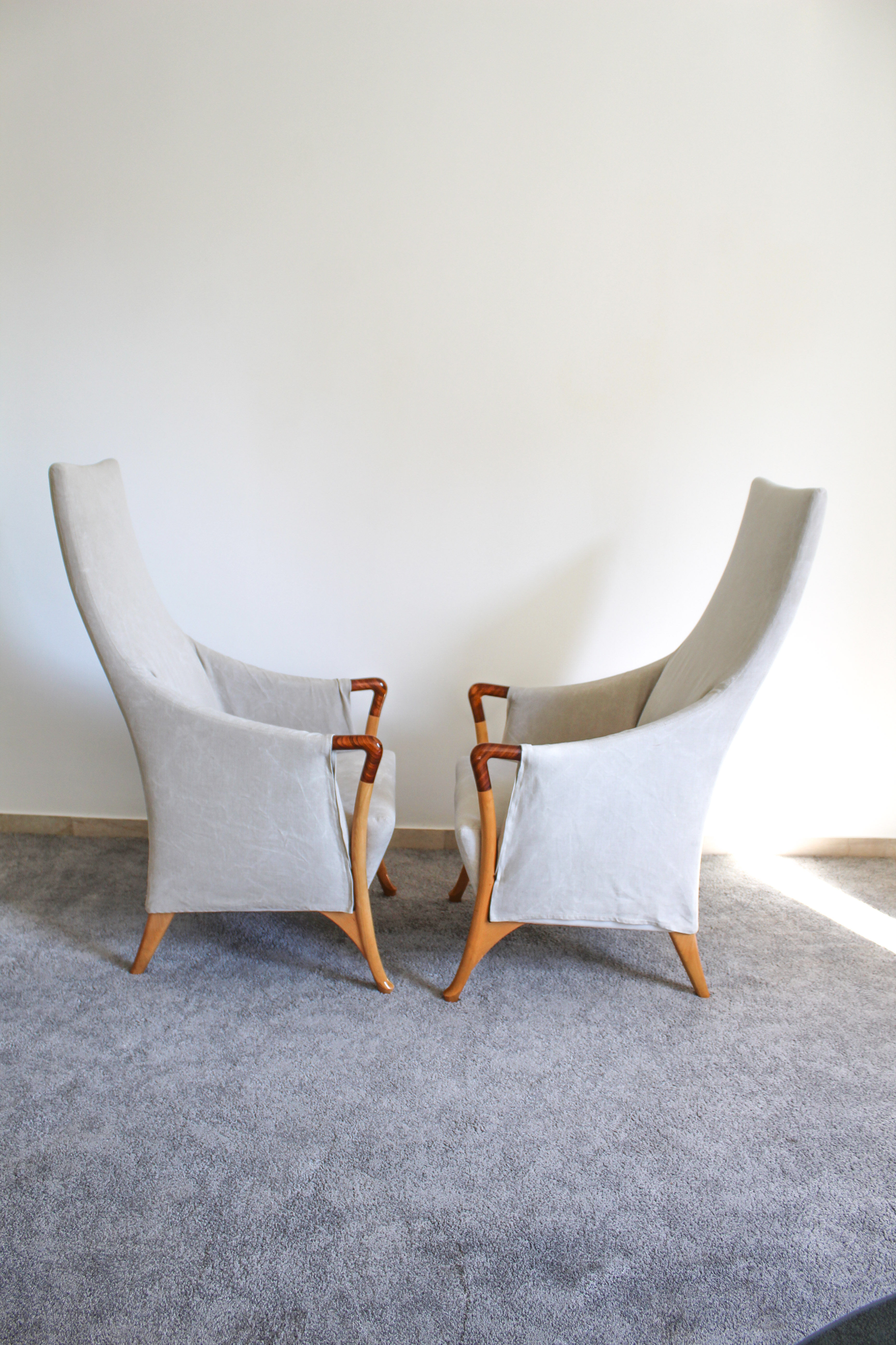 Pair of Armchairs "Progetti" Umberto Asnago for Giorgetti, signed, italy 1980s