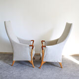 Pair of Armchairs "Progetti" Umberto Asnago for Giorgetti, signed, italy 1980s