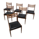 Suite de six élégantes chaises scandinaves