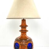 Large vintage ceramic lamp – cobalt blue decor – 1960s/70s