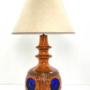 Large vintage ceramic lamp – cobalt blue decor – 1960s/70s