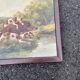 Pair of oil on canvas paintings depicting hunting scenes with deer and wild boar.