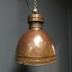 Old copper industrial church pendant light, Dutch 1930