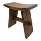 Brutalist Japandi style solid wooden stool, 1970s