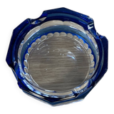 Cendrier en verre cristal bleu cobalt