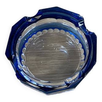 Cobalt Blue Crystal Glass Ashtray