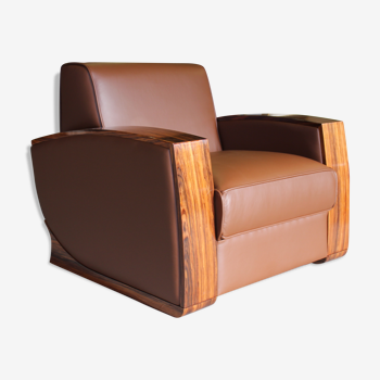 Fauteuil cuir art déco