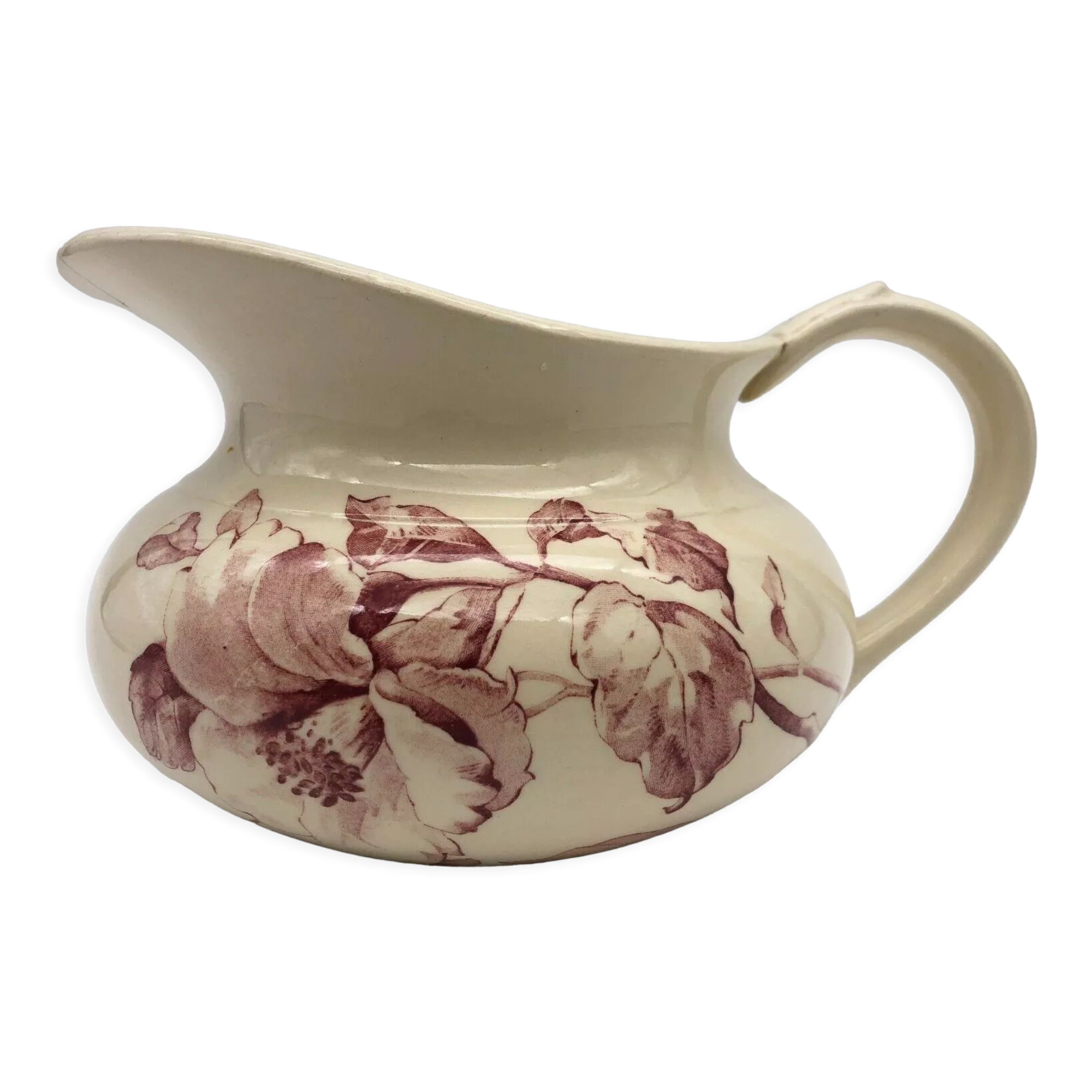 Toilet broc shaped "chubby" earthenware of Gien model ETE, gold medal