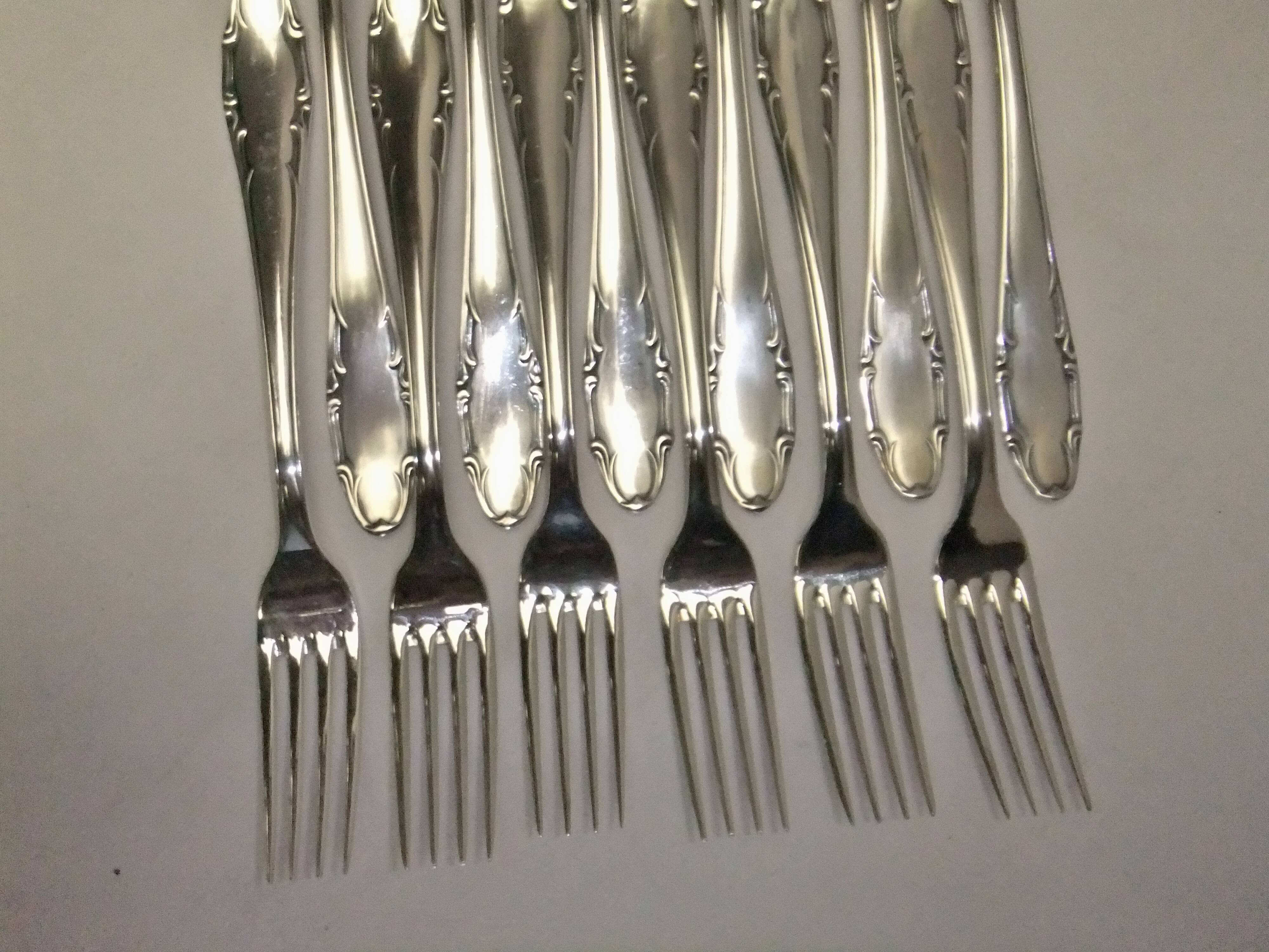 Deetjen Forks Silver Metal Net Goldsmith's Punch Service X 12