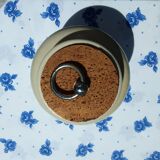 Sandstone pot enamelled beige sand and its cork in croated cork