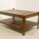Vintage coffee table in wood and bamboo year 70