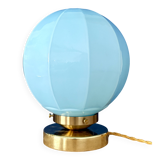 Vintage Art Deco blue opaline globe table lamp