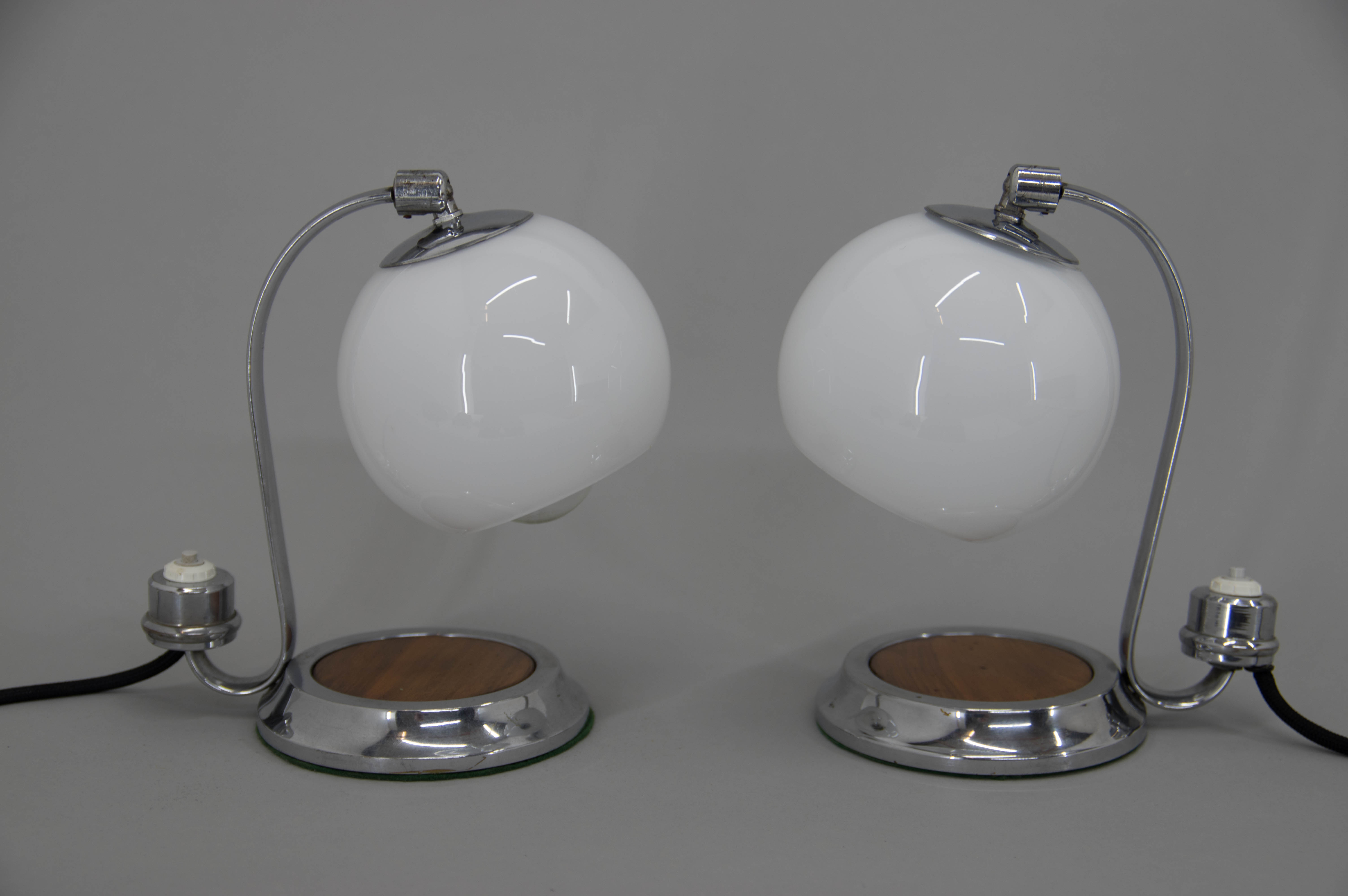 Set of two art deco table lamps, 1930s