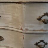 Chest of drawers patinated white crossbow