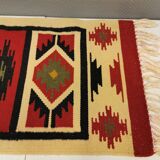 Beautifully woven Swedish wool rug in beautiful colours, estimated 1970s.