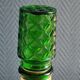 Carafe à whisky vintage en verre vert moulé pointe de diamant