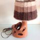 Ceramic lamp terracotta and lampshade wool 50/60