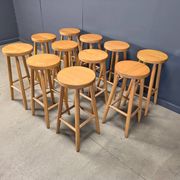 Alpine style chalet stools in wood, set of 9 - 1970s