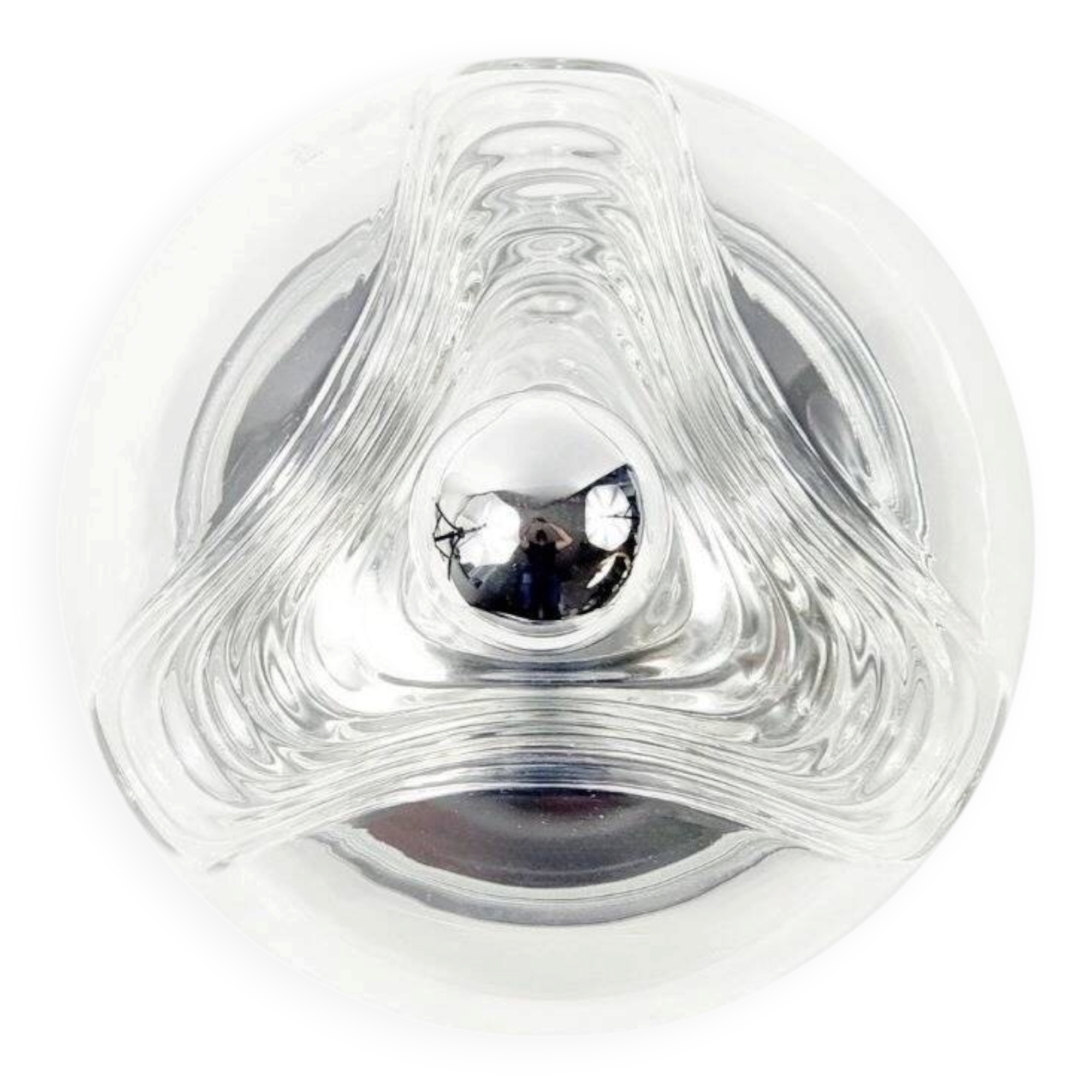 Mid-Century Space Age Glass Wave Ceiling Light - Koch & Lowy for P&P, 1970s