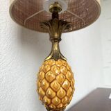 Lampe de table ananas céramique et laiton 1950