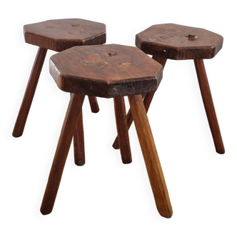 Set 3 shepherd tripod stools