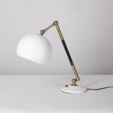 Vintage 60's table lamp in brass and white metal italian design