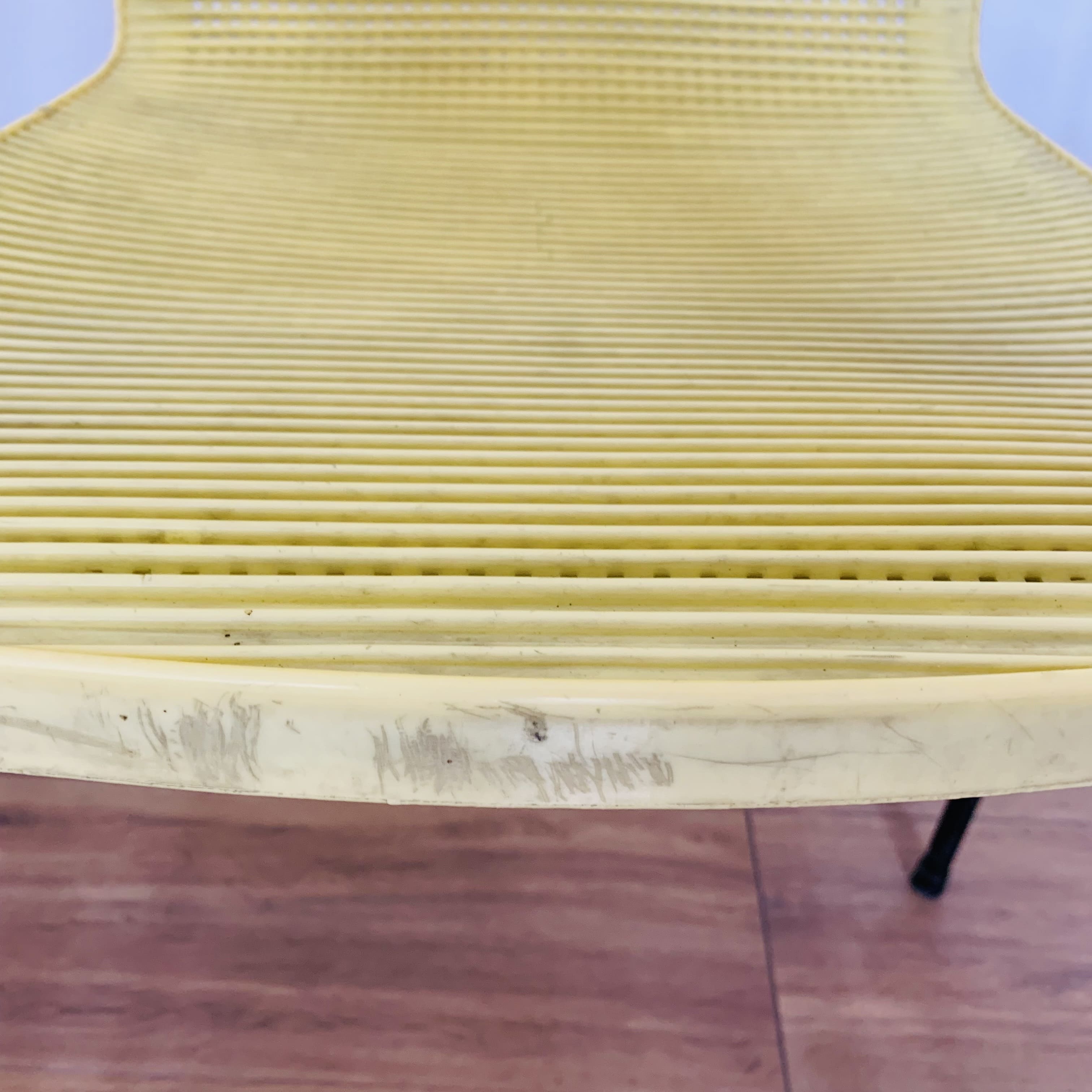 4 yellow outdoor armchairs