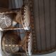 Headof and 2 vintage braided rattan bedside