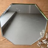 Octagonal beveled mirror