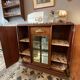 Art Deco wooden sideboard with mirror and marble