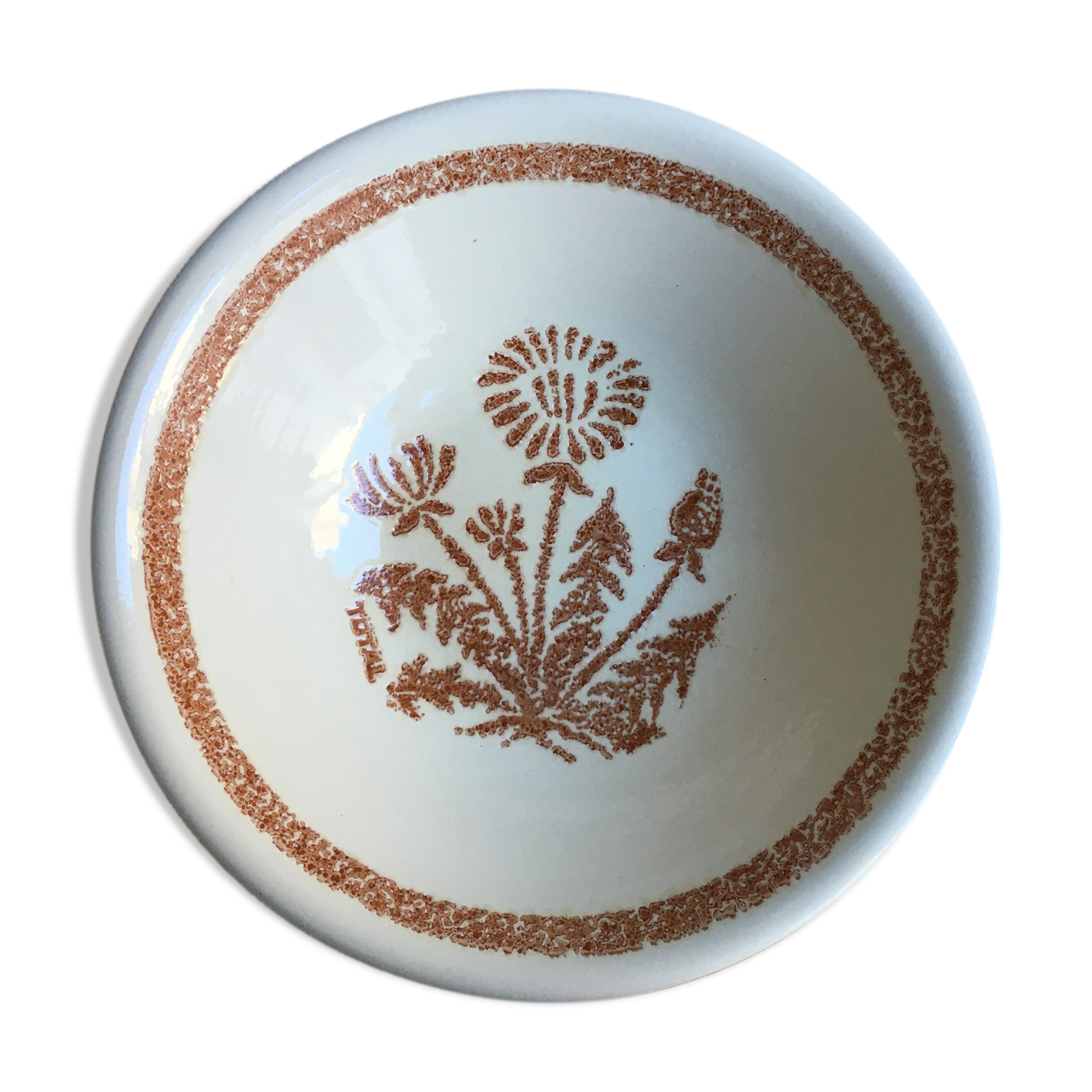 Plat creux motif chardons