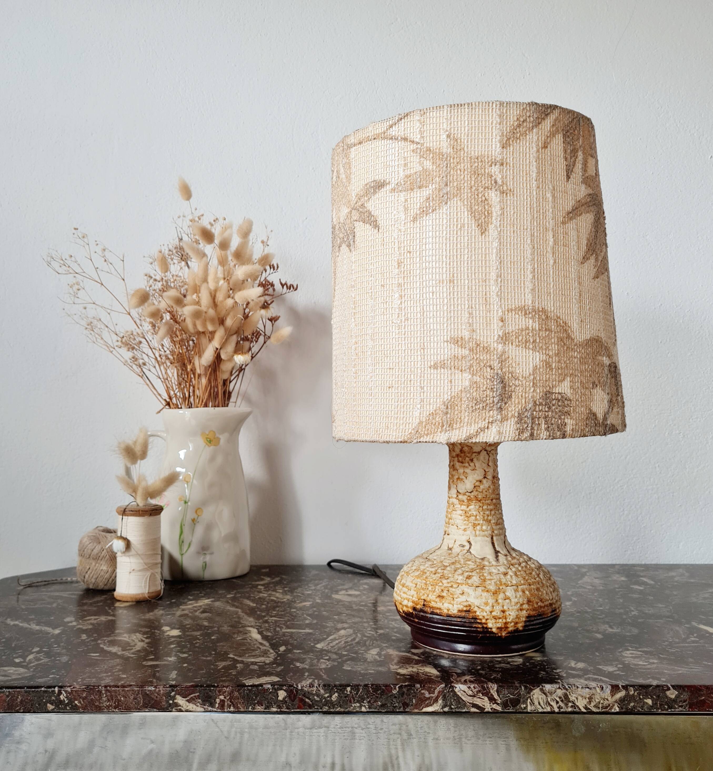 Vintage lamp with textured shade
