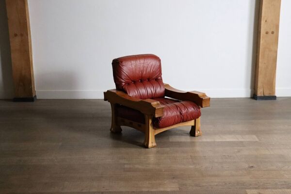 Fauteuil Hussar de Luciano Frigerio, Italie, années 1970