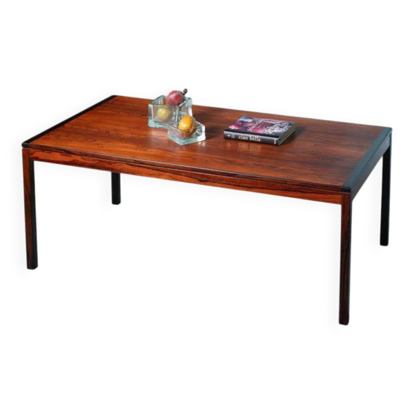 Table basse scandinave vintage rénovée, table moderne du milieu du siècle.