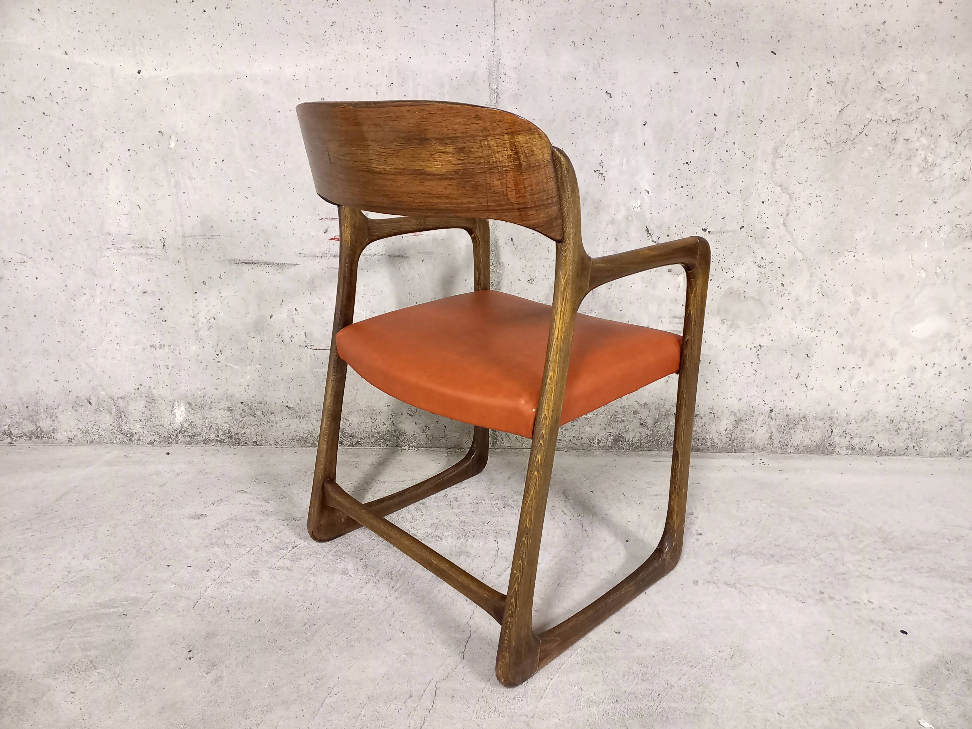 Vintage sleigh armchair brand Baumann 70s