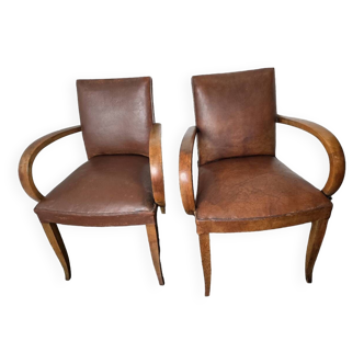Fauteuils bridge en cuir