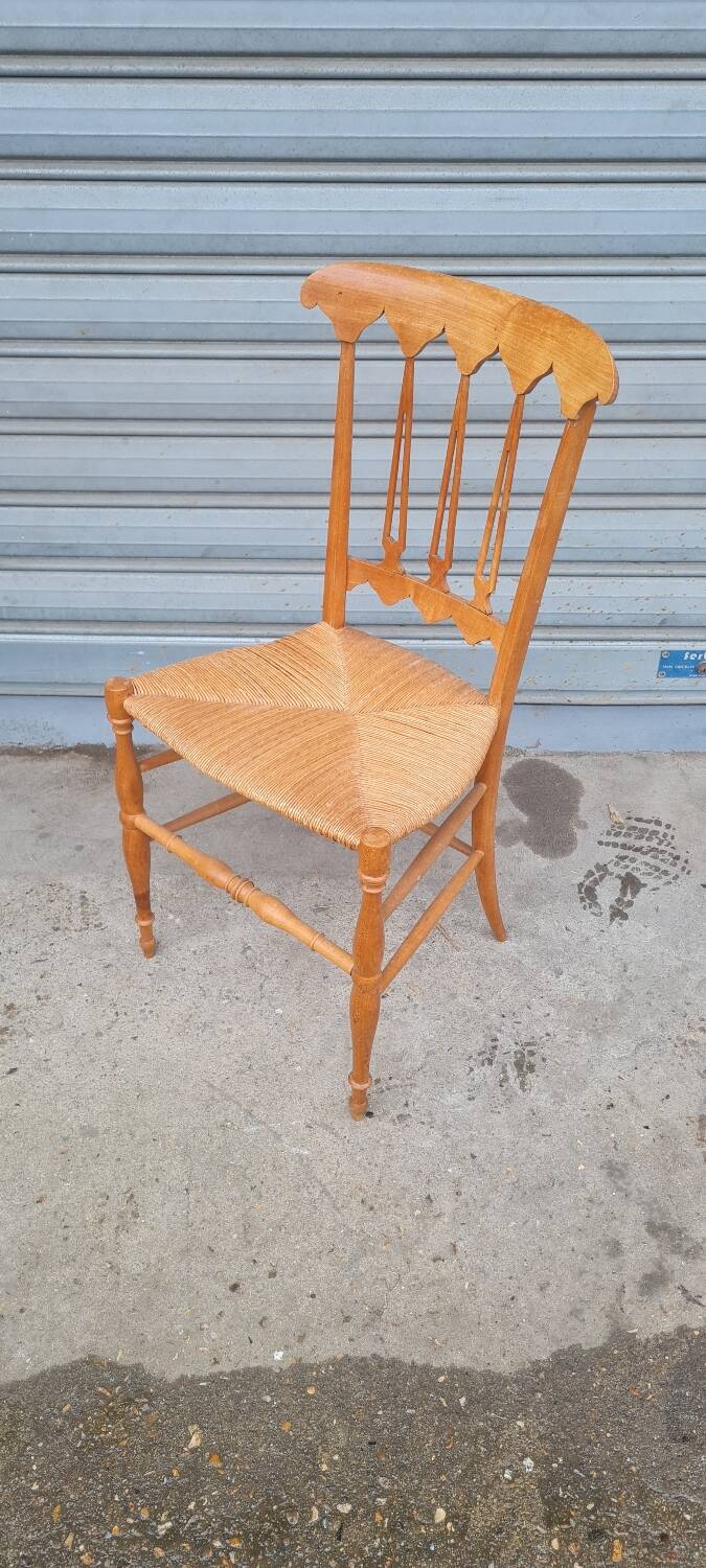 Chiavarine chair in wood and straw
