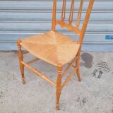 Chiavarine chair in wood and straw