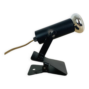 Applique, spot à pince en métal noir, années 70