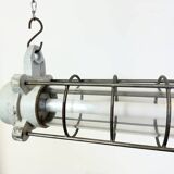 Grey Industrial Hanging Tube Light from Elektrosvit, 1980s