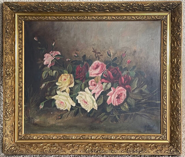 Oil on canvas Roses